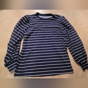 Blue Striped Crew Neck Long Sleeve Sweatshirt